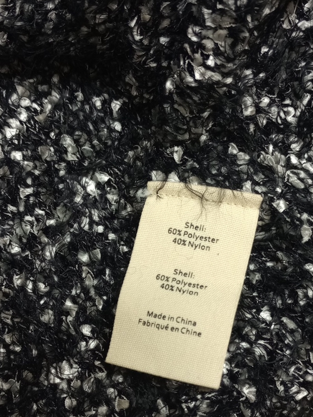 🆕 L'AGENCE "EYELASHES" BLACK & SILVER TEXTURED BOUCLE FRINGE JACKET CARDIGAN - Picture 14 of 15